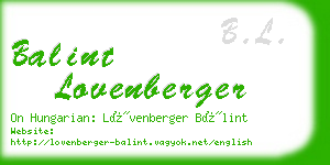 balint lovenberger business card